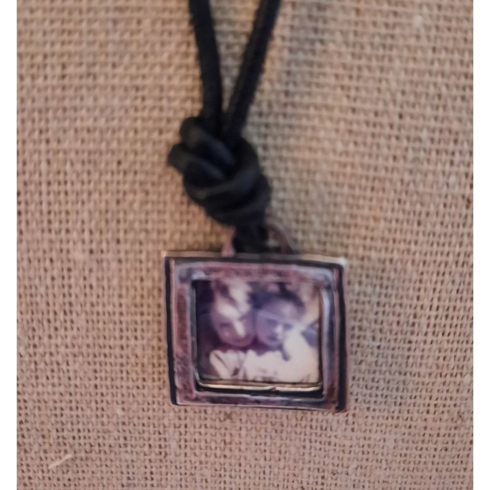 Michele Baratta Leather Picture Frame Necklace Bella Branch